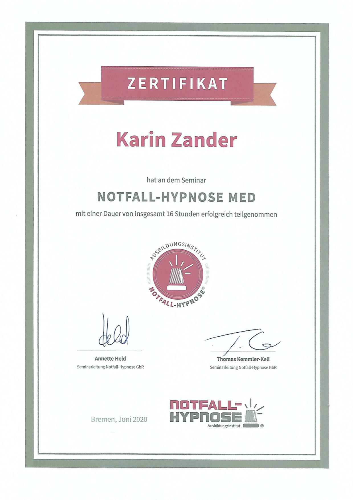 Notfall-Hypnose Med Karin Zander